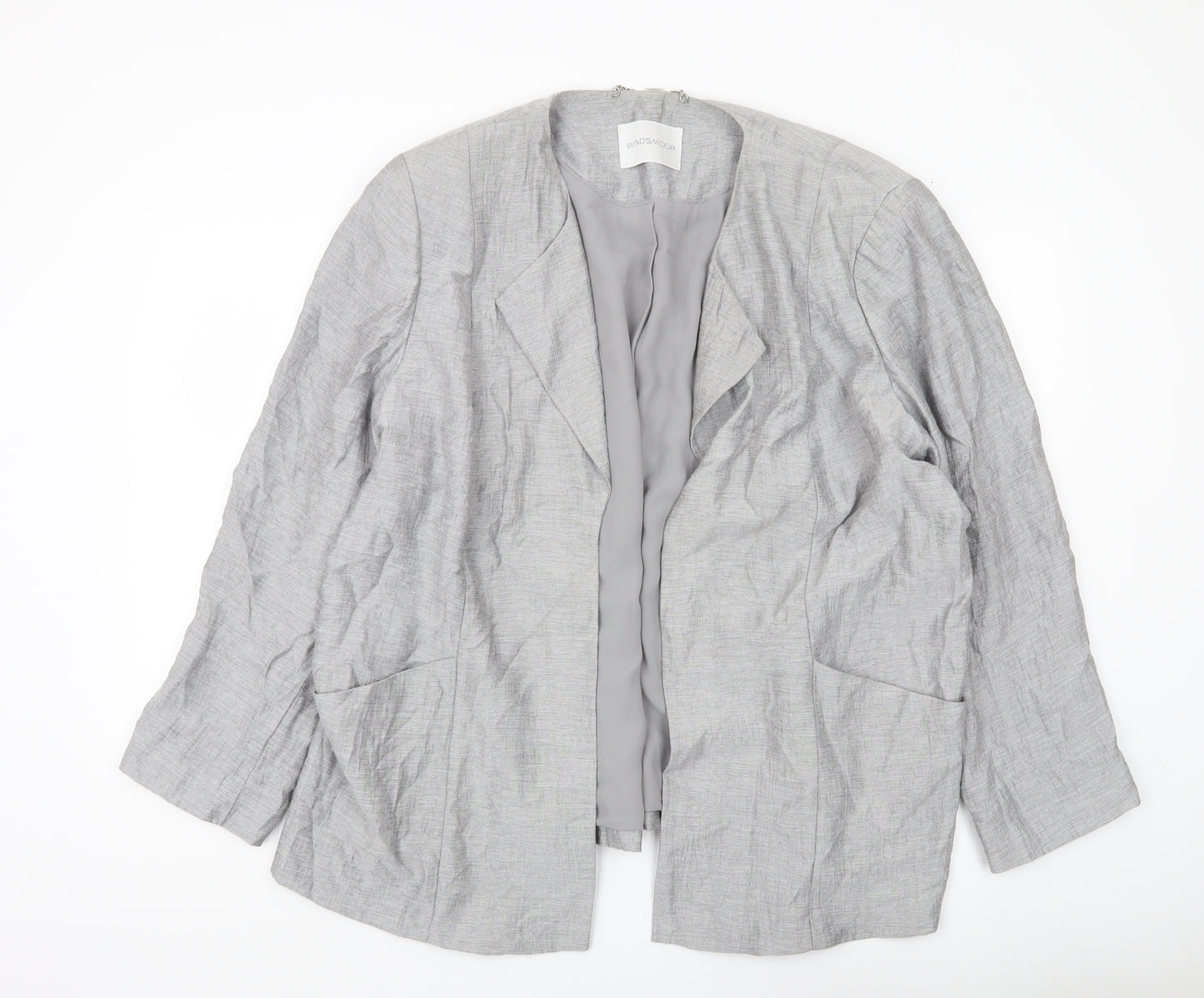 Windsmoor Women’s Grey Plus Size 22 Lined Suit Jacket Blazer
