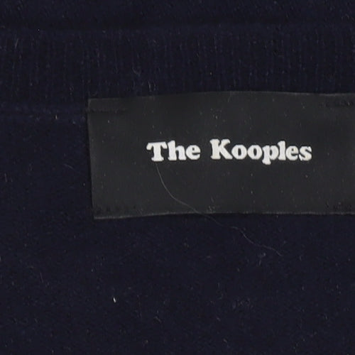 The Kooples Womens Blue Wool Cashmere Lace Pullover XS