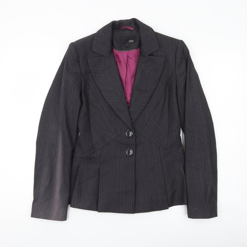 Next Women’s Grey Pinstripe Suit Jacket Size 8 Petite Tailored Formal