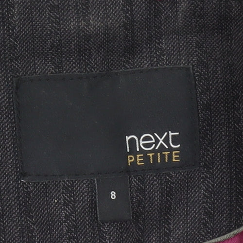 Next Women’s Grey Pinstripe Suit Jacket Size 8 Petite Tailored Formal