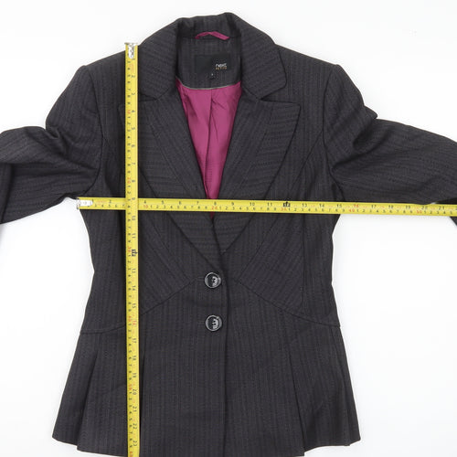 Next Women’s Grey Pinstripe Suit Jacket Size 8 Petite Tailored Formal