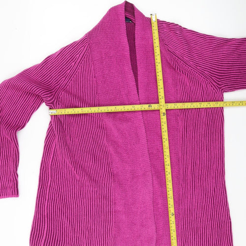 Lands' End Women's Pink Cotton Open Cardigan Size S Knit Long Sleeve
