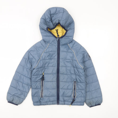 FatFace Boys Blue Hooded Puffer Jacket 5-6 Years Nylon Winter Coat