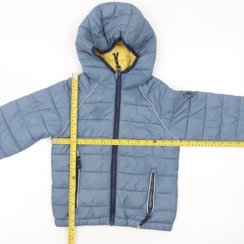 FatFace Boys Blue Hooded Puffer Jacket 5-6 Years Nylon Winter Coat