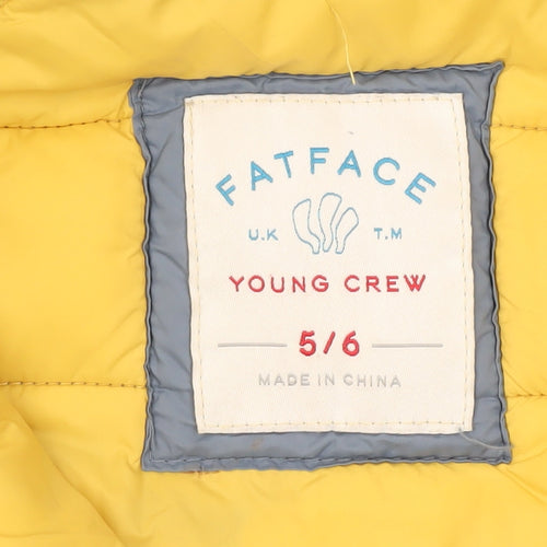 FatFace Boys Blue Hooded Puffer Jacket 5-6 Years Nylon Winter Coat