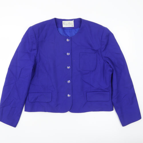 Vivienne Lawrence Women’s Blue Wool Suit Jacket Size 16