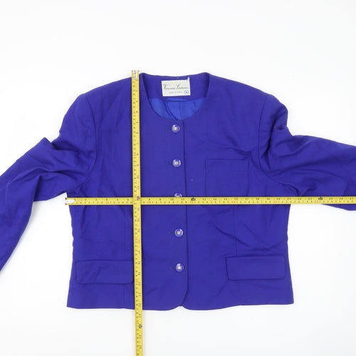 Vivienne Lawrence Women’s Blue Wool Suit Jacket Size 16
