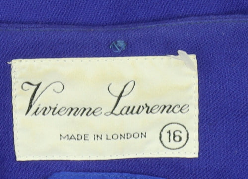 Vivienne Lawrence Women’s Blue Wool Suit Jacket Size 16