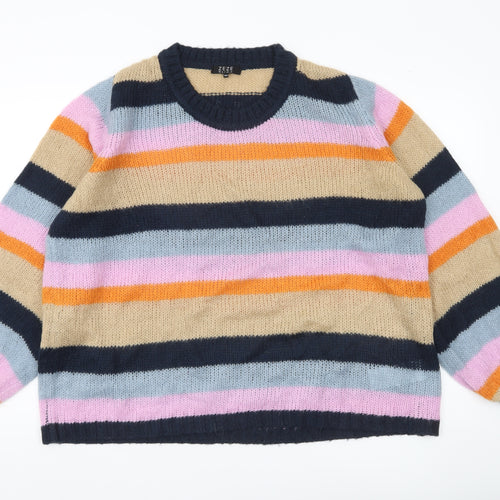 Ze-Ze Nordic Womens 3XL Multicoloured Striped Knit Jumper Pullover