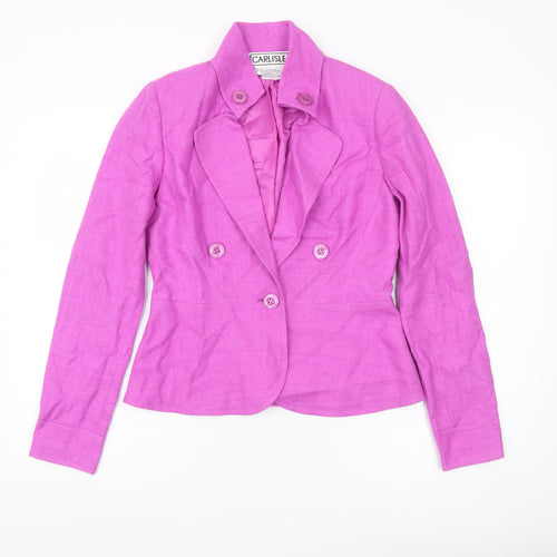 Carlisle Women’s Pink Silk Double-Breasted Blazer UK 4