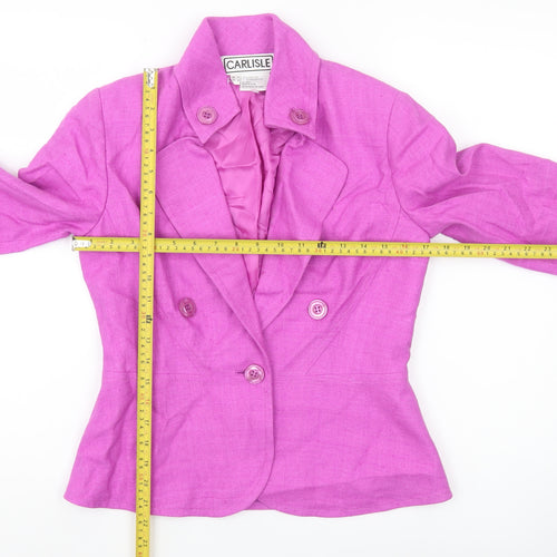 Carlisle Women’s Pink Silk Double-Breasted Blazer UK 4