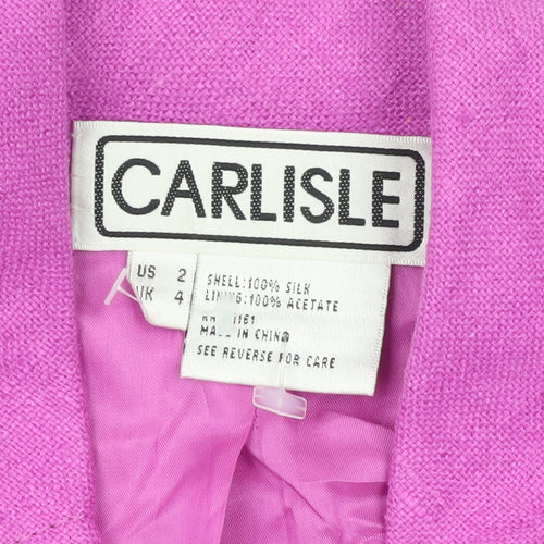 Carlisle Women’s Pink Silk Double-Breasted Blazer UK 4