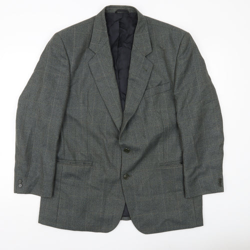 Skopes Mens Grey Striped Wool Blend Blazer Jacket 44S
