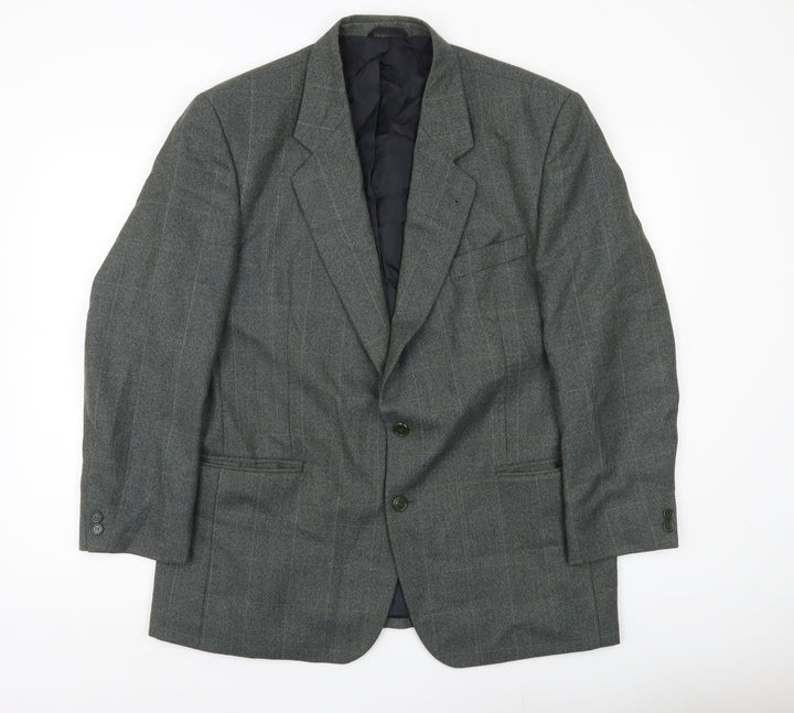 Skopes Mens Grey Striped Wool Blend Blazer Jacket 44S