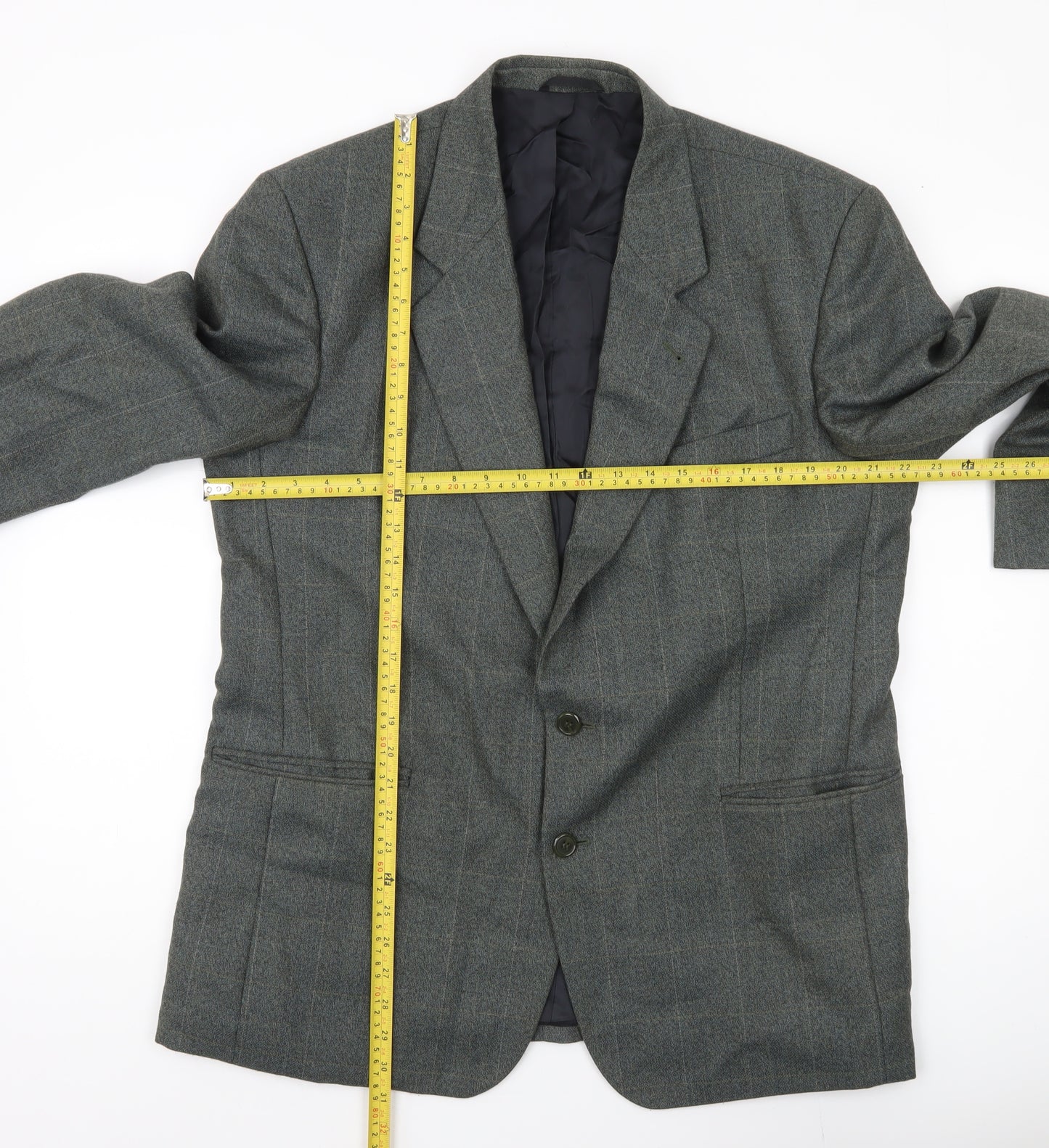Skopes Mens Grey Striped Wool Blend Blazer Jacket 44S