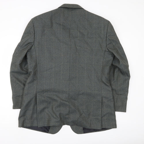 Skopes Mens Grey Striped Wool Blend Blazer Jacket 44S