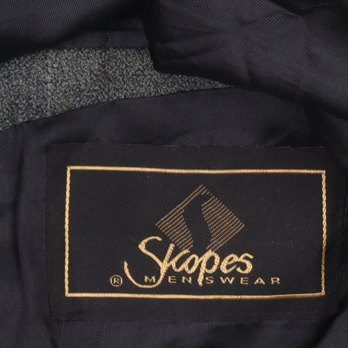 Skopes Mens Grey Striped Wool Blend Blazer Jacket 44S