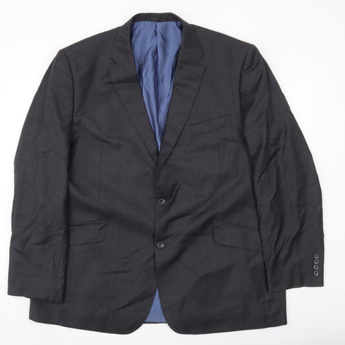 Samuel Windsor Men’s Grey Wool Blazer Jacket 46R Two Button Classic