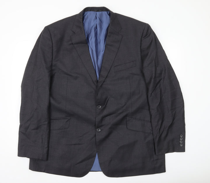 Samuel Windsor Men’s Grey Wool Blazer Jacket 46R Two Button Classic