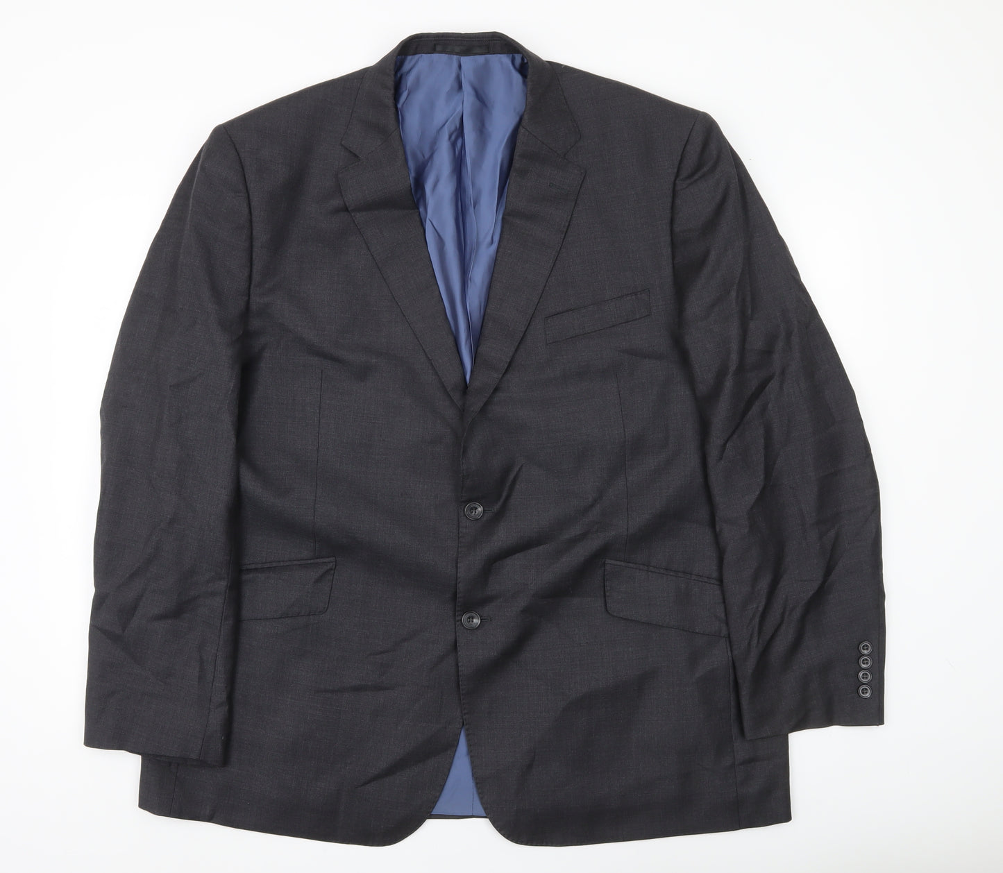 Samuel Windsor Men’s Grey Wool Blazer Jacket 46R Two Button Classic