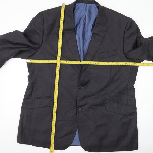 Samuel Windsor Men’s Grey Wool Blazer Jacket 46R Two Button Classic