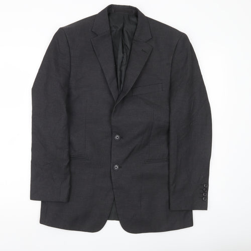 Moss Esq. Men’s Grey 38R Regular Fit 2-Button Blazer Jacket
