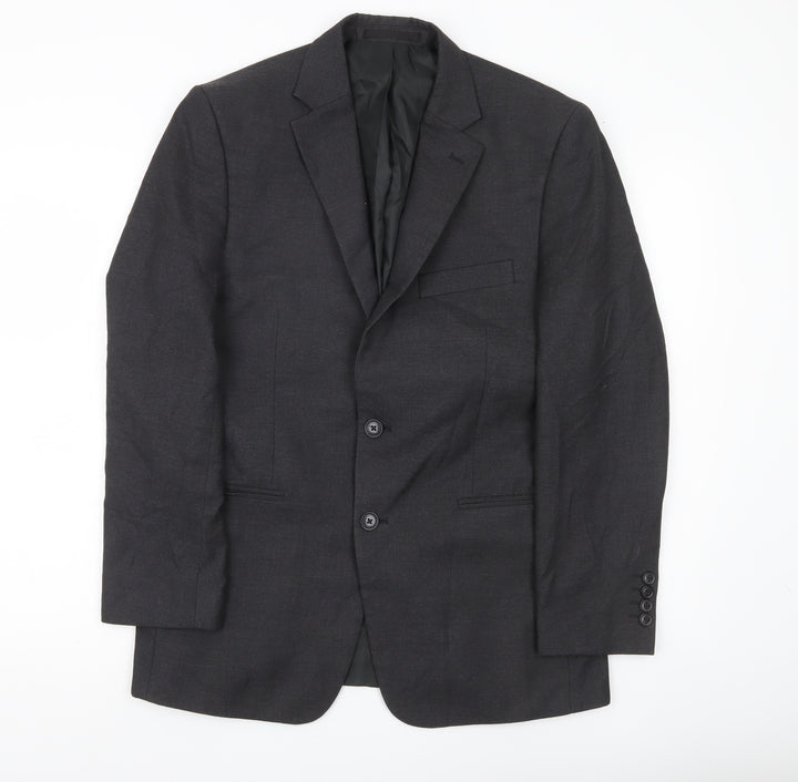 Moss Esq. Men’s Grey 38R Regular Fit 2-Button Blazer Jacket