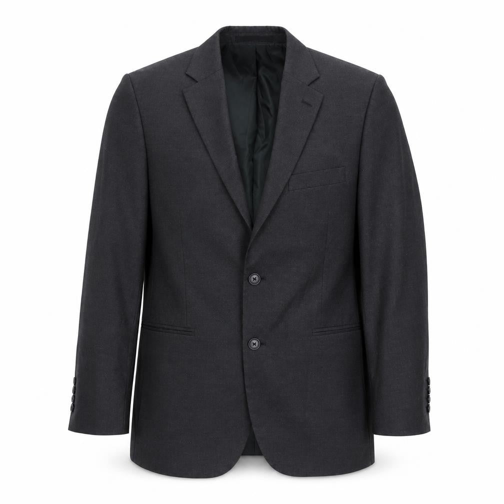 Front view of Moss Esq. Men’s Grey 38R Regular Fit 2-Button Blazer Jacket