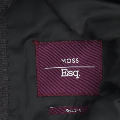 Moss Esq. Men’s Grey 38R Regular Fit 2-Button Blazer Jacket