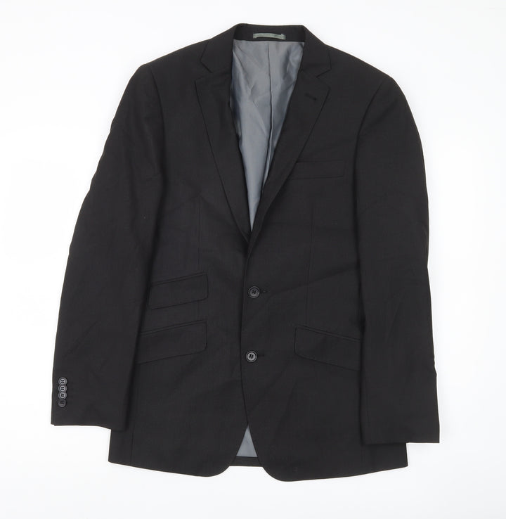 George Men’s Grey 36R Regular Fit Two-Button Suit Jacket