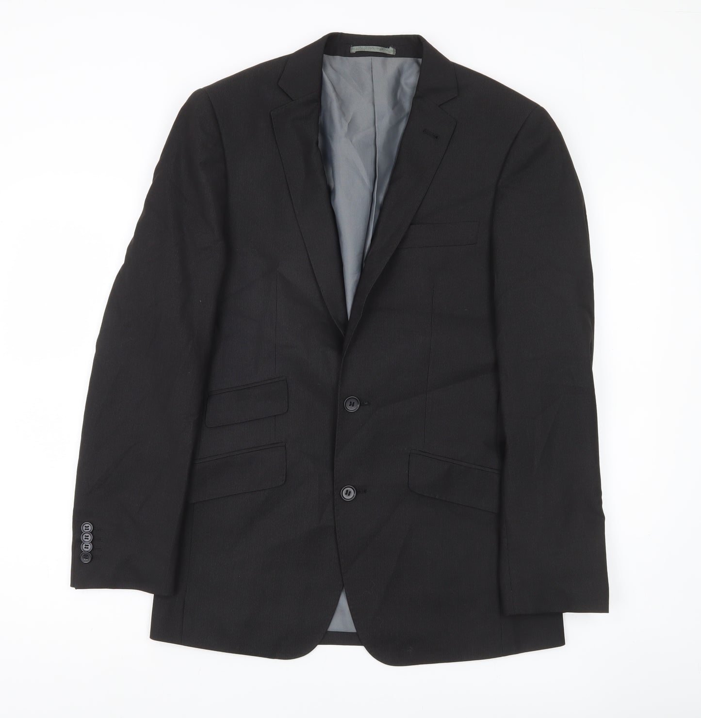 George Men’s Grey 36R Regular Fit Two-Button Suit Jacket