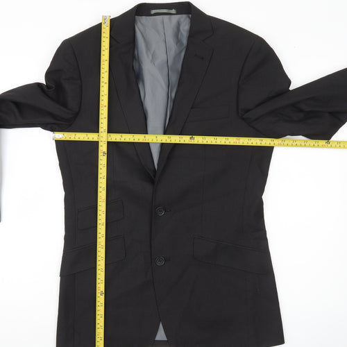 George Men’s Grey 36R Regular Fit Two-Button Suit Jacket