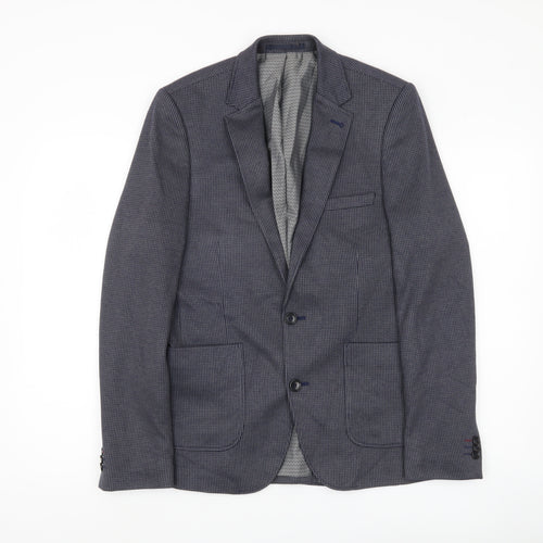 Burton Menswear Men’s Blue Check Blazer Jacket 36R Regular Fit