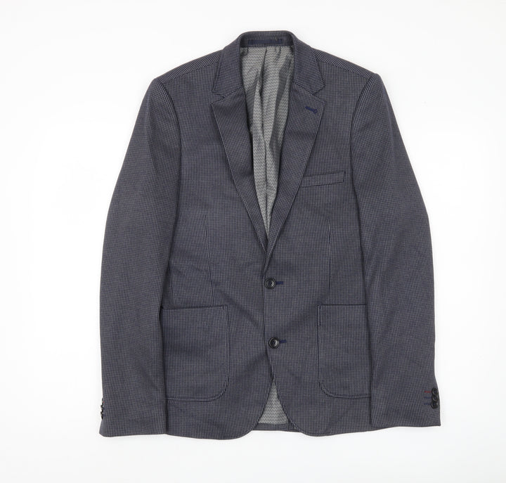 Burton Menswear Men’s Blue Check Blazer Jacket 36R Regular Fit