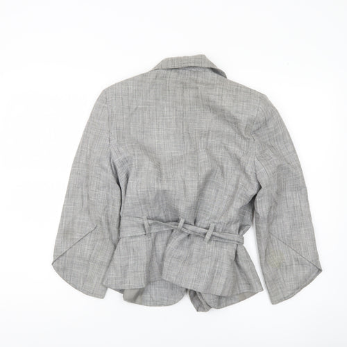 Evie Women’s Grey Belted Blazer Jacket UK 12 Workwear