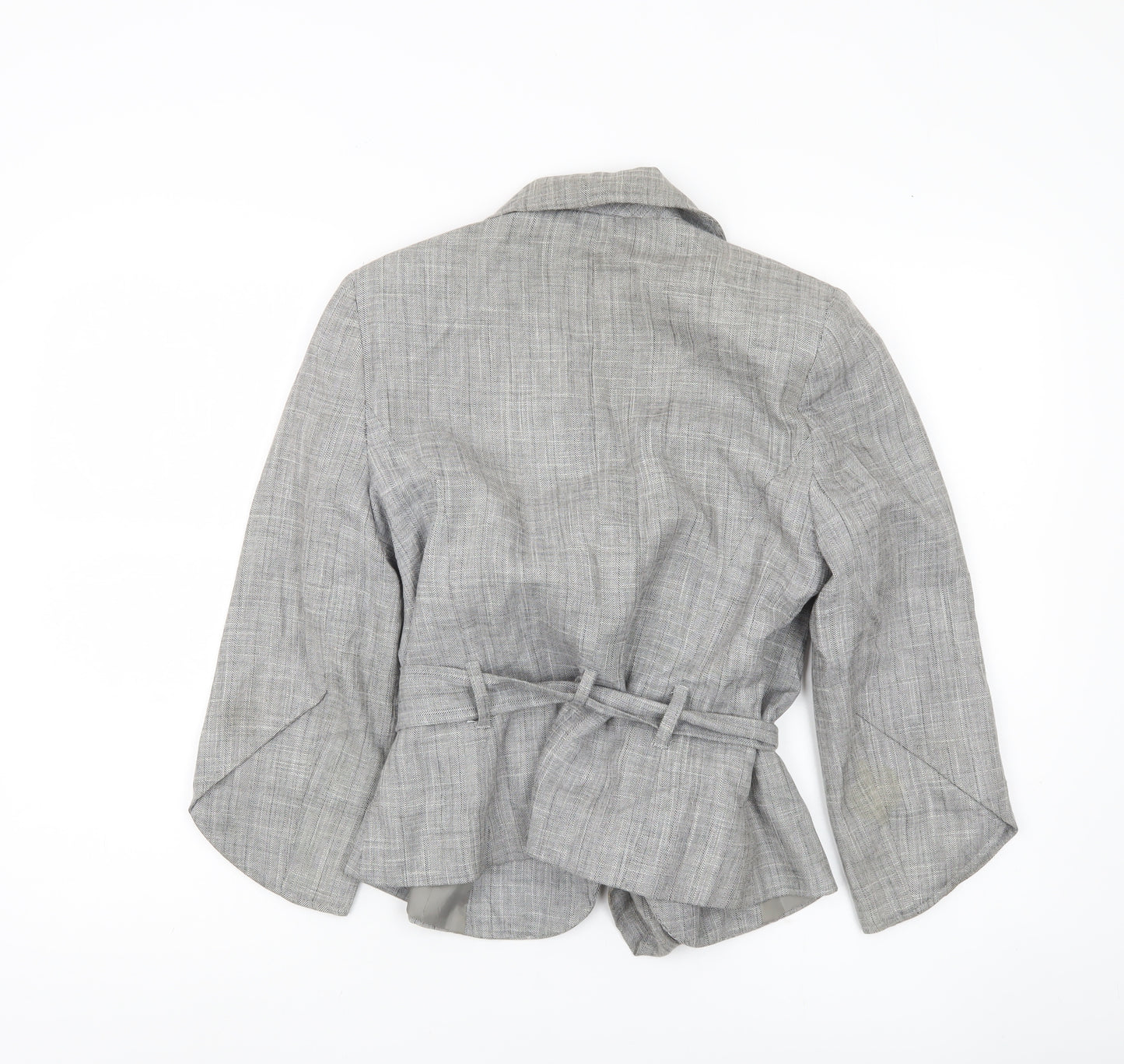 Evie Women’s Grey Belted Blazer Jacket UK 12 Workwear
