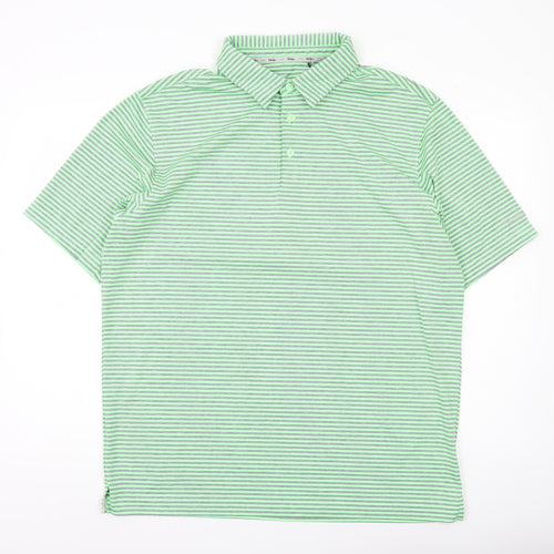 Walter Hagen Men’s Green Striped Polo Shirt L Golf Activewear