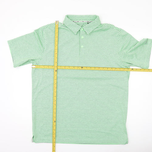 Walter Hagen Men’s Green Striped Polo Shirt L Golf Activewear