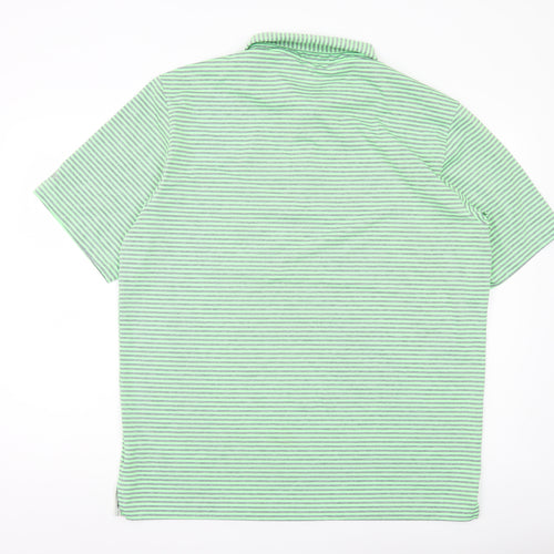 Walter Hagen Men’s Green Striped Polo Shirt L Golf Activewear