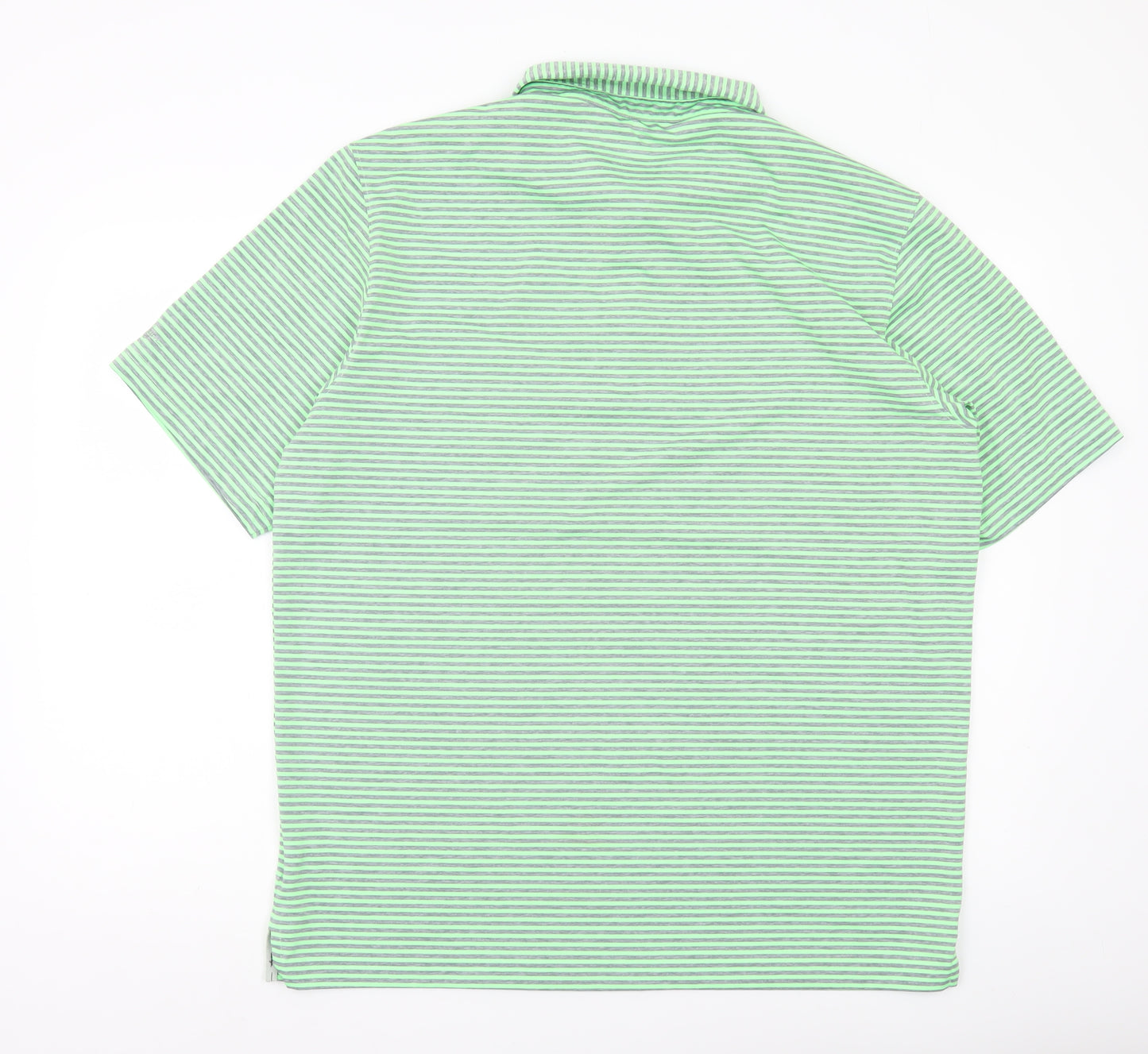 Walter Hagen Men’s Green Striped Polo Shirt L Golf Activewear