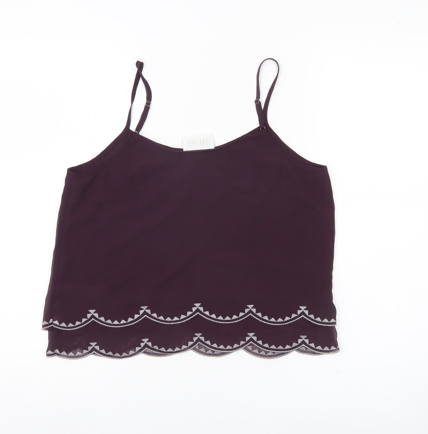 Savida Women Purple Camisole Tank Top Size 10 Polyester Embroidered