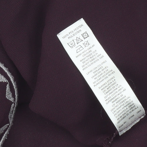 Savida Women Purple Camisole Tank Top Size 10 Polyester Embroidered