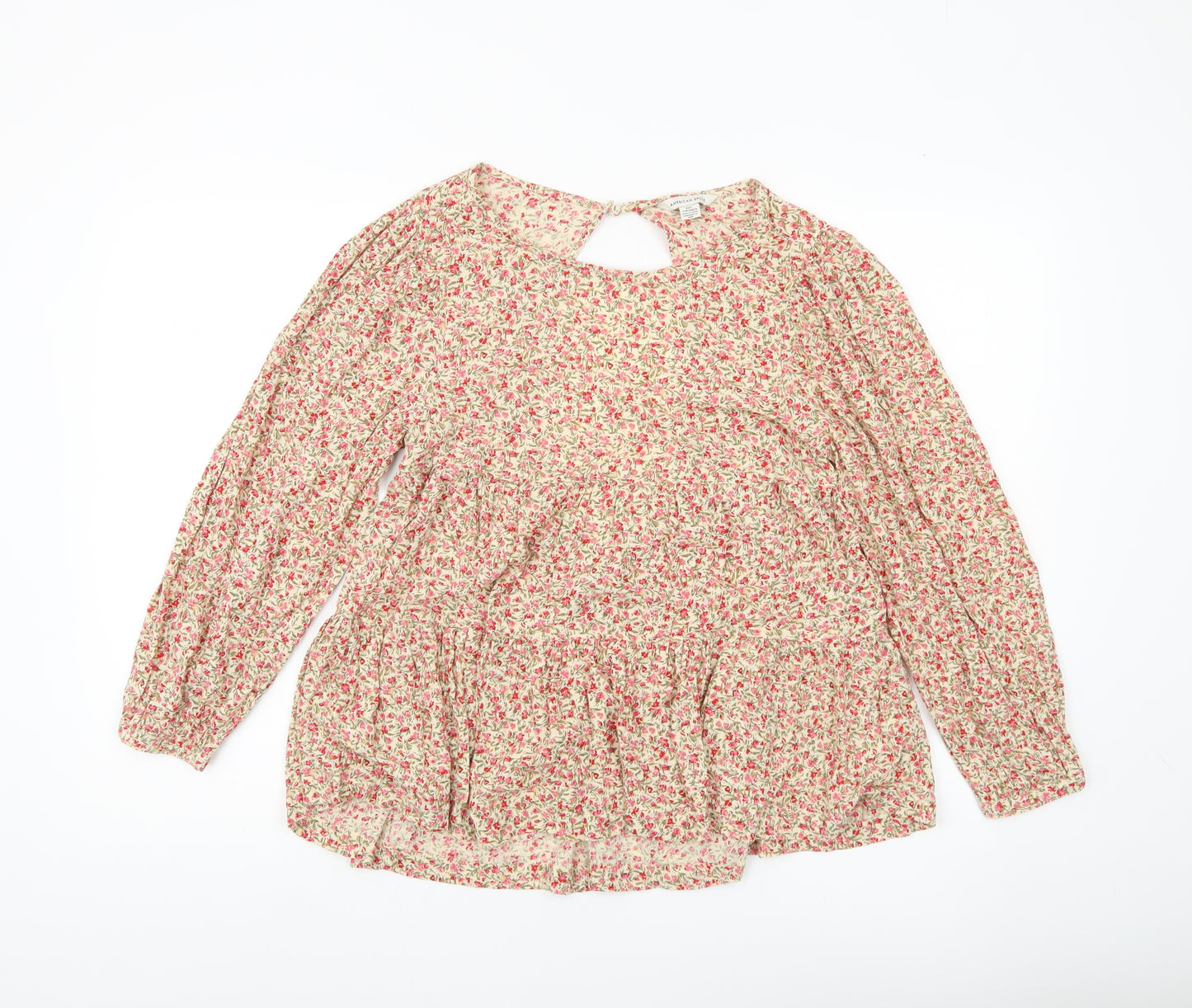 American Eagle Womens Multicoloured Floral Tunic Blouse XXS Viscose