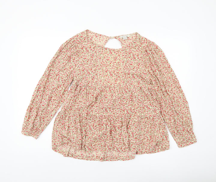 American Eagle Womens Multicoloured Floral Tunic Blouse XXS Viscose