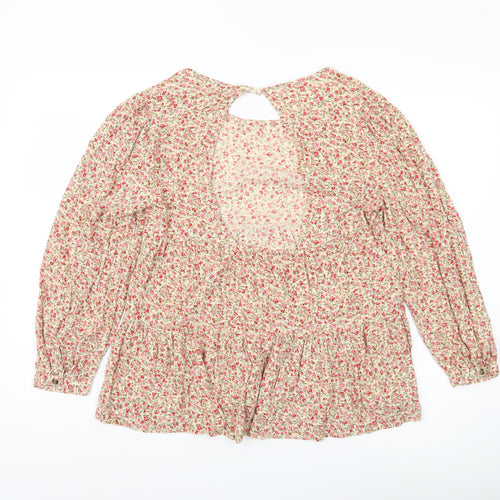 American Eagle Womens Multicoloured Floral Tunic Blouse XXS Viscose