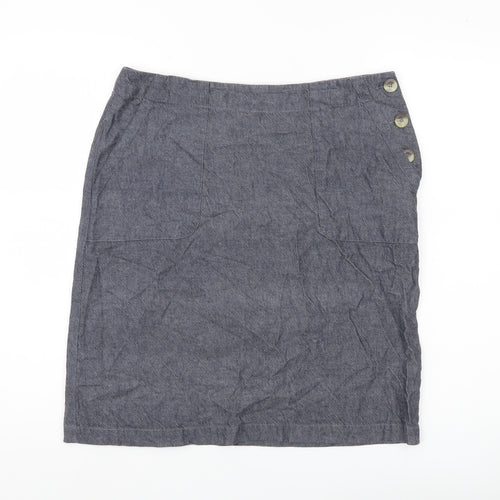 Nomads Women’s Grey Cotton Straight Pencil Skirt Size 12