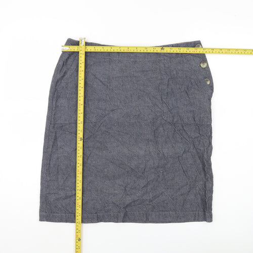 Nomads Women’s Grey Cotton Straight Pencil Skirt Size 12