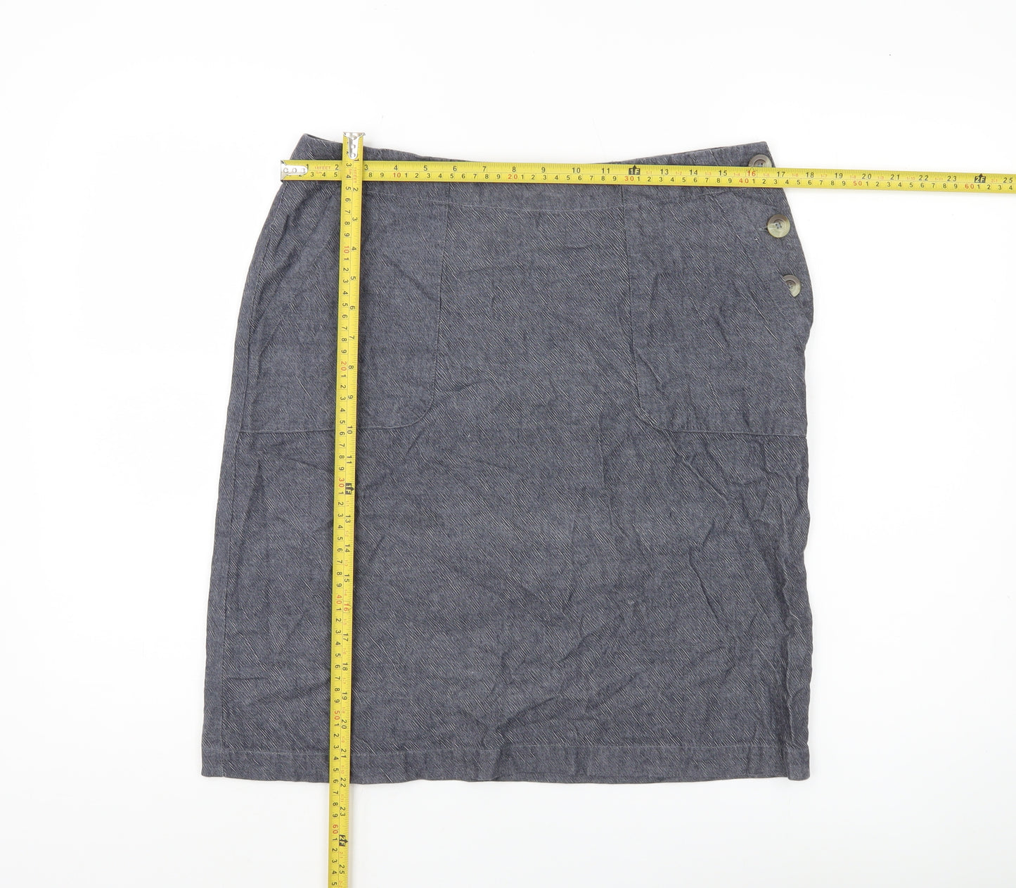 Nomads Women’s Grey Cotton Straight Pencil Skirt Size 12