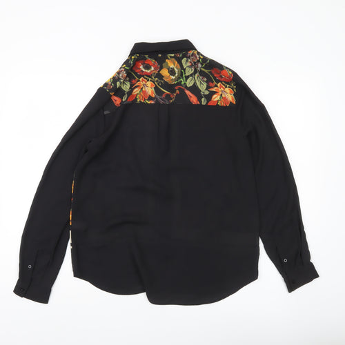Next Women’s Black Floral Long Sleeve Tunic Blouse UK 10