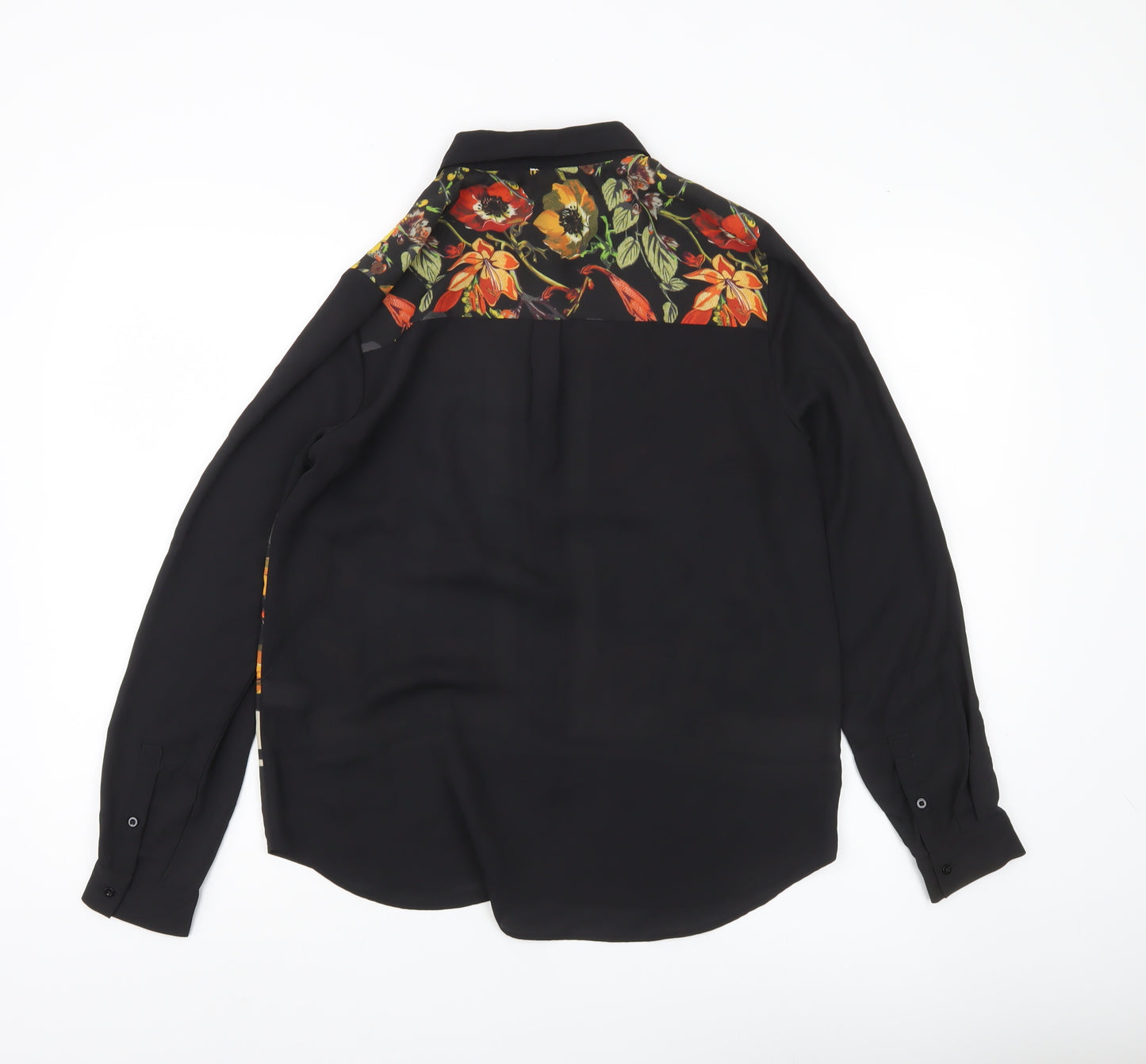 Next Women’s Black Floral Long Sleeve Tunic Blouse UK 10